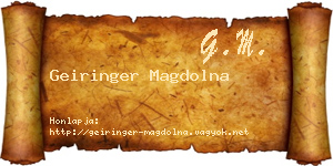 Geiringer Magdolna névjegykártya
